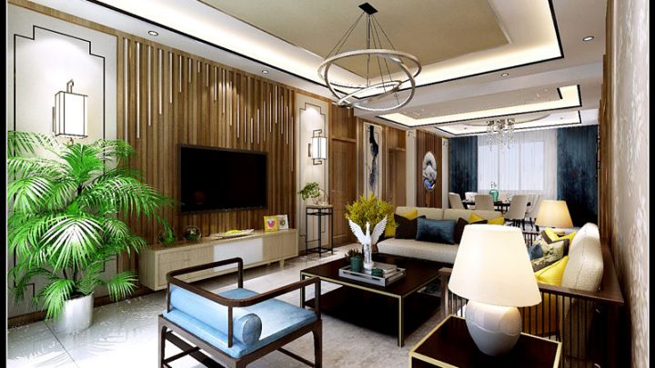 特變世紀(jì)廣場新中式裝修案例